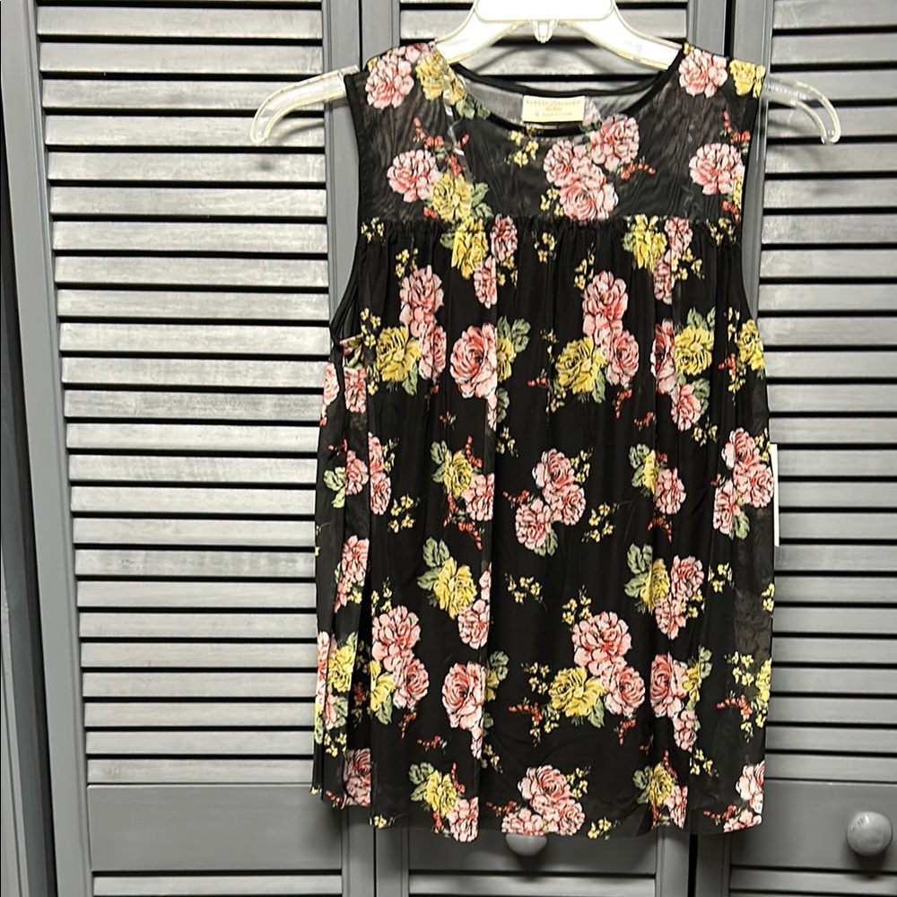 NWT Bobbie Brooks Pink and Green Pleated Tank Top sizes S and M